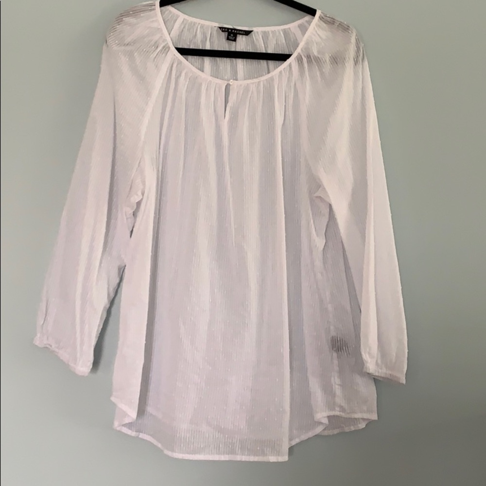 2/$20-Zac & Rachel white subtle stripes & …